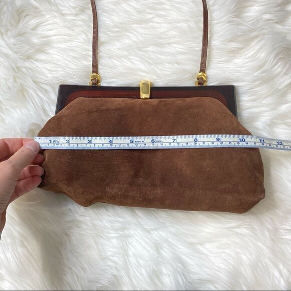 VINTAGE Italy Tortoise Shell Leather bag Purse - Picture 7 of 11